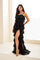 Prom Dresses Long Tiered Ruffle Formal Sequin Prom Dress Black