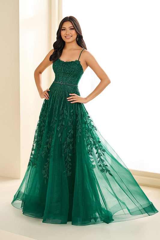 Prom Dresses Long Glitter Lace Formal A Line Prom Dress Emerald