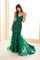 Prom Dresses Long Formal Gown Glitter Sequin Mermaid Prom Dress Emerald
