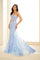 Prom Dresses Long Formal Gown Glitter Sequin Mermaid Prom Dress Light Blue