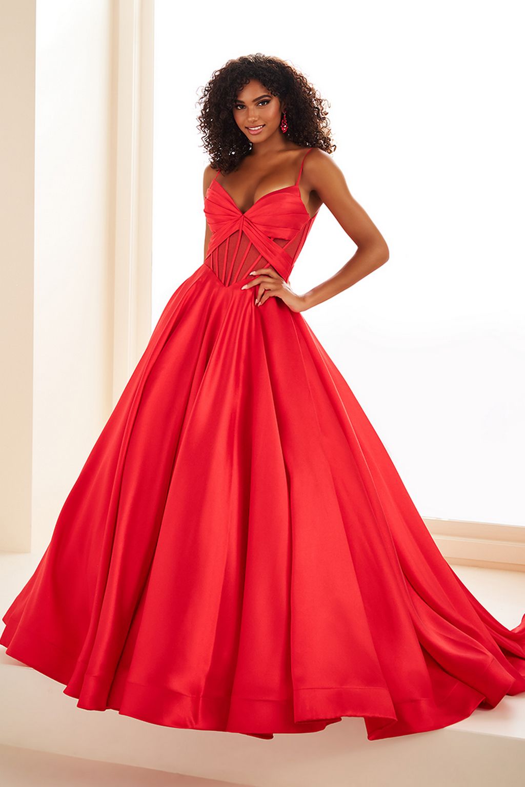 Ellie Wilde EW36073 Long Ball Gown Low Back Formal Prom Dress