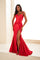 Prom Dresses Long Mermaid Corset Bodice Formal High Slit Prom Dress Red