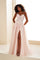 Prom Dresses Long Formal Glitter A Line Prom Dress Light Peach