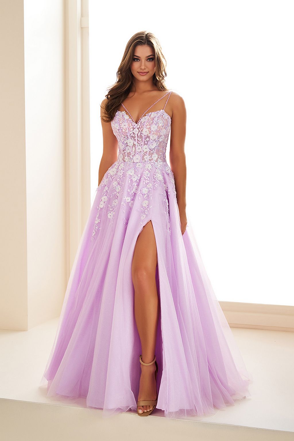 Prom Dresses Long Formal Glitter A Line Prom Dress Lilac