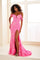 Prom Dresses Sequin Long Slit Gown Formal Mermaid Prom Dress Hot Pink