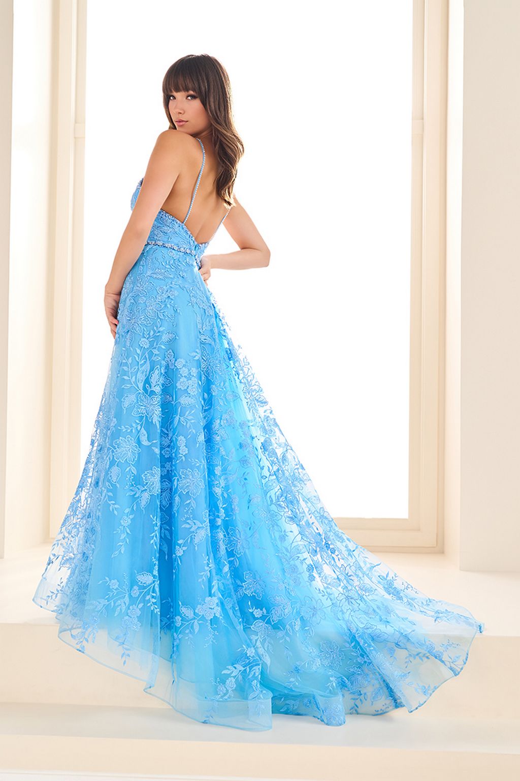 Prom Dresses Long Floral A Line Formal Prom Dress  Bluebell