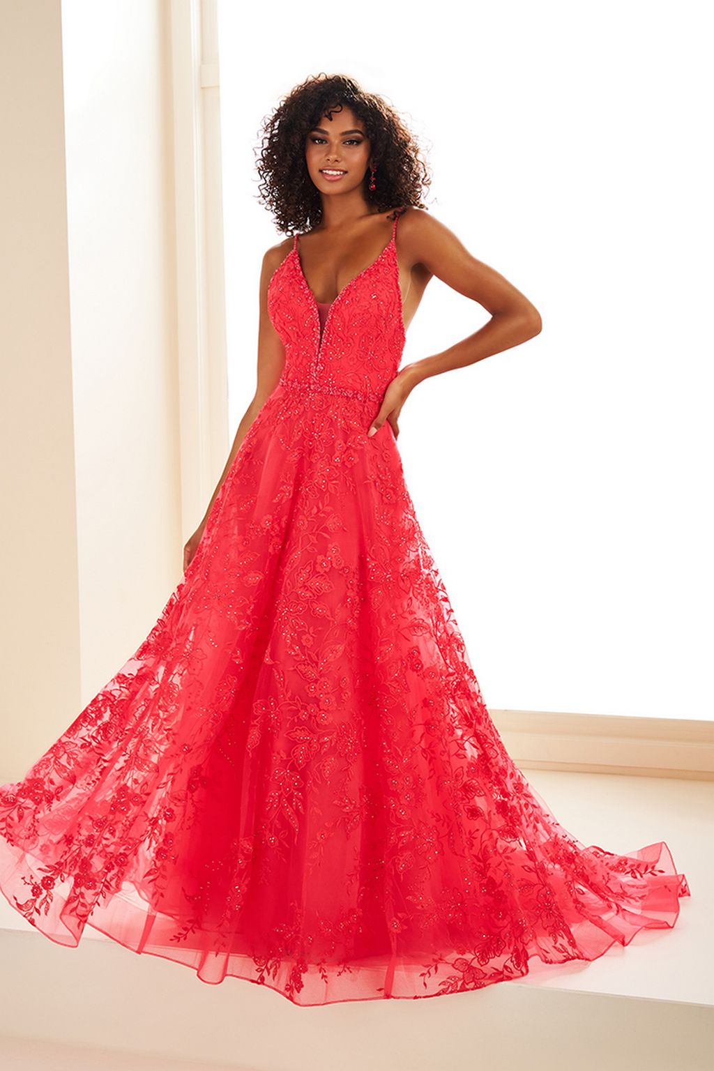 ellie wilde red prom dress Ellie Wilde 37043 Ruffle Long Formal Floral Sequin Prom Dress