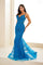 Prom Dresses Glitter Lace Long Mermaid Prom Formal Evening Dress  Peacock