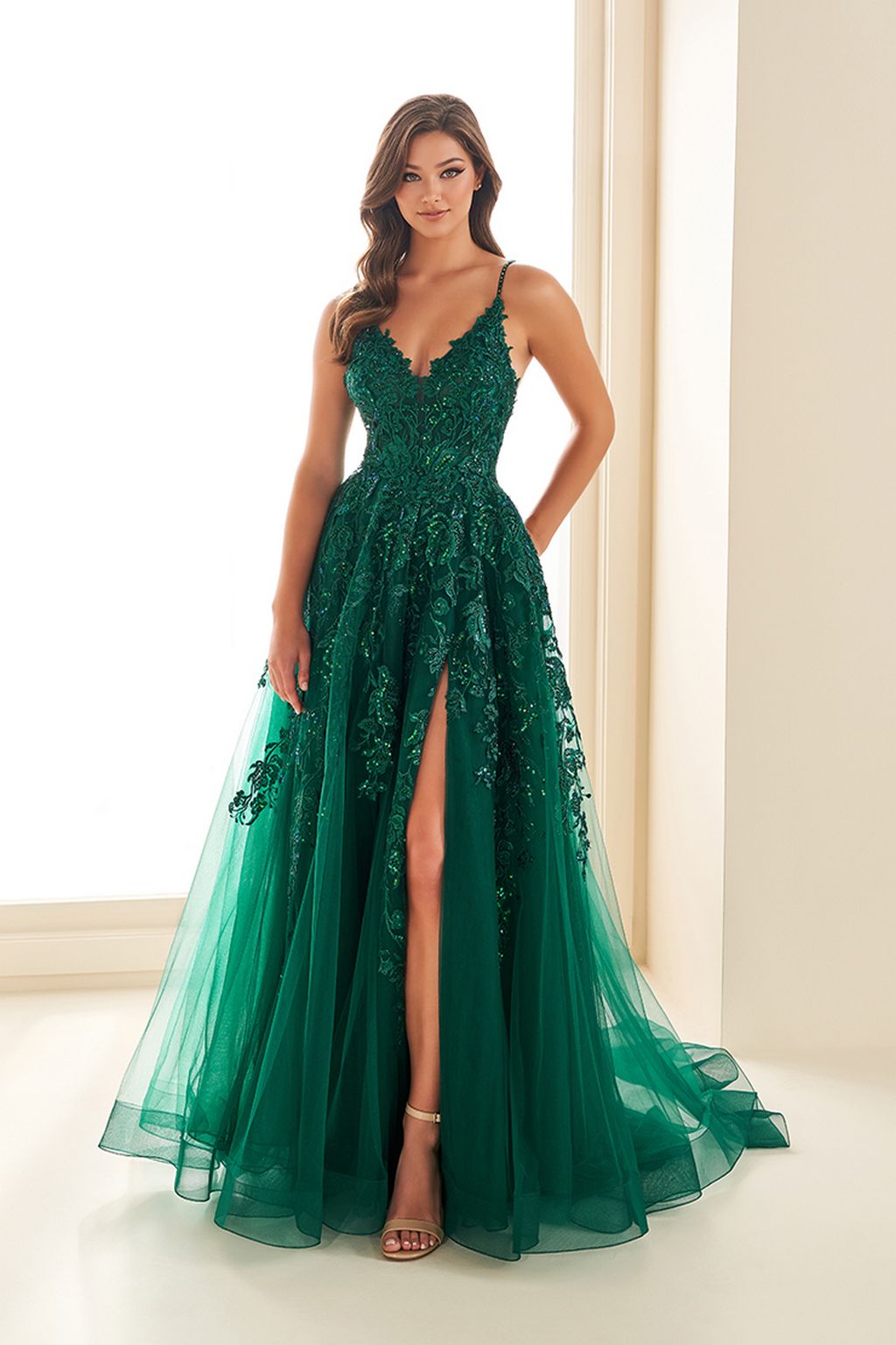 WDPL Women's Tulle Evening Skirt - Long Slit Skirt With 4 Layers, 43 Inch Length, Special Occasion & Prom Skirt 7 thumbnail image