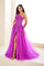Prom Dresses Beaded Long Slit A Line Formal Prom Dress Violet