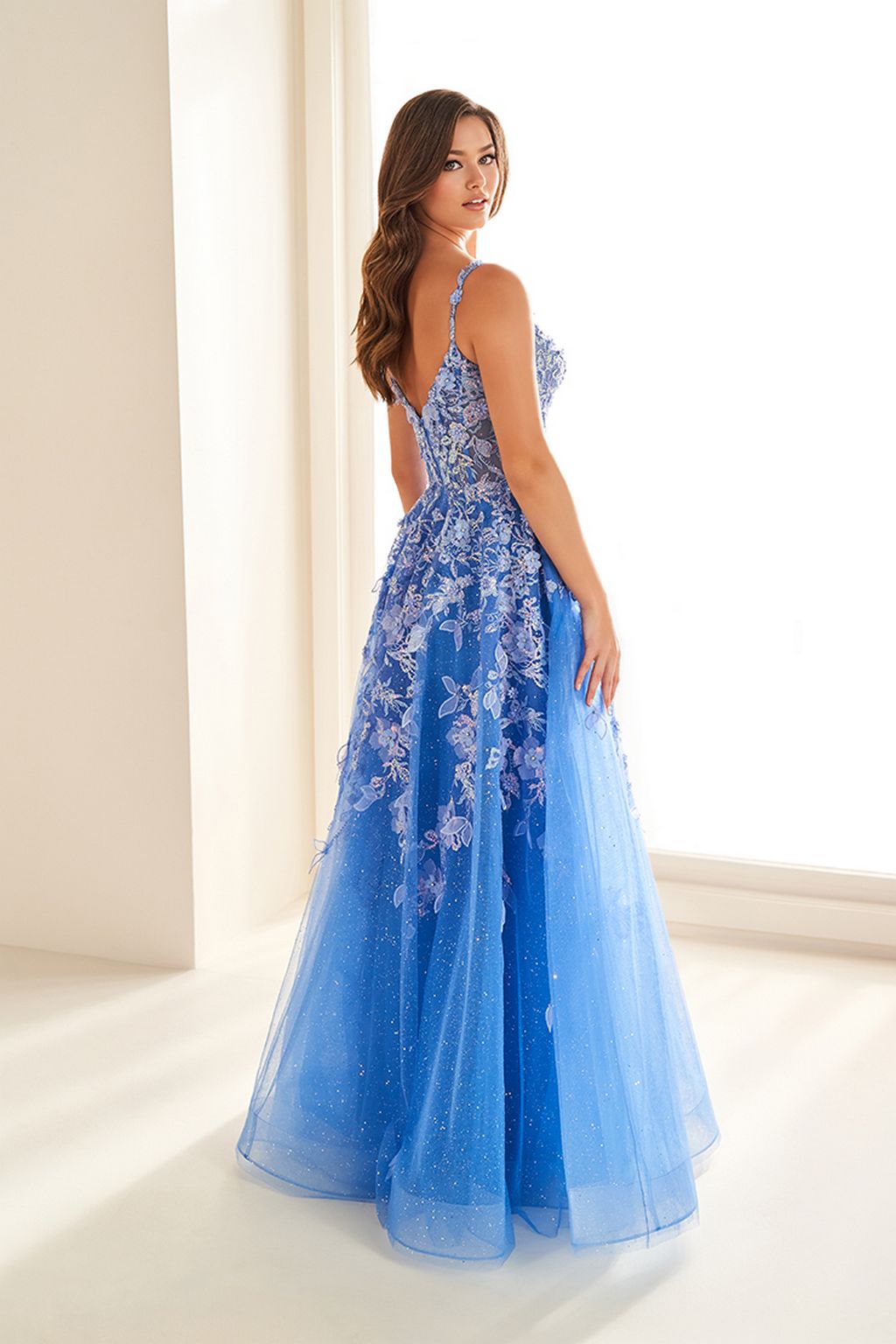 Prom Dresses Long A Line Side Pocket Slit Formal Sequin Prom Dress Blue Moon