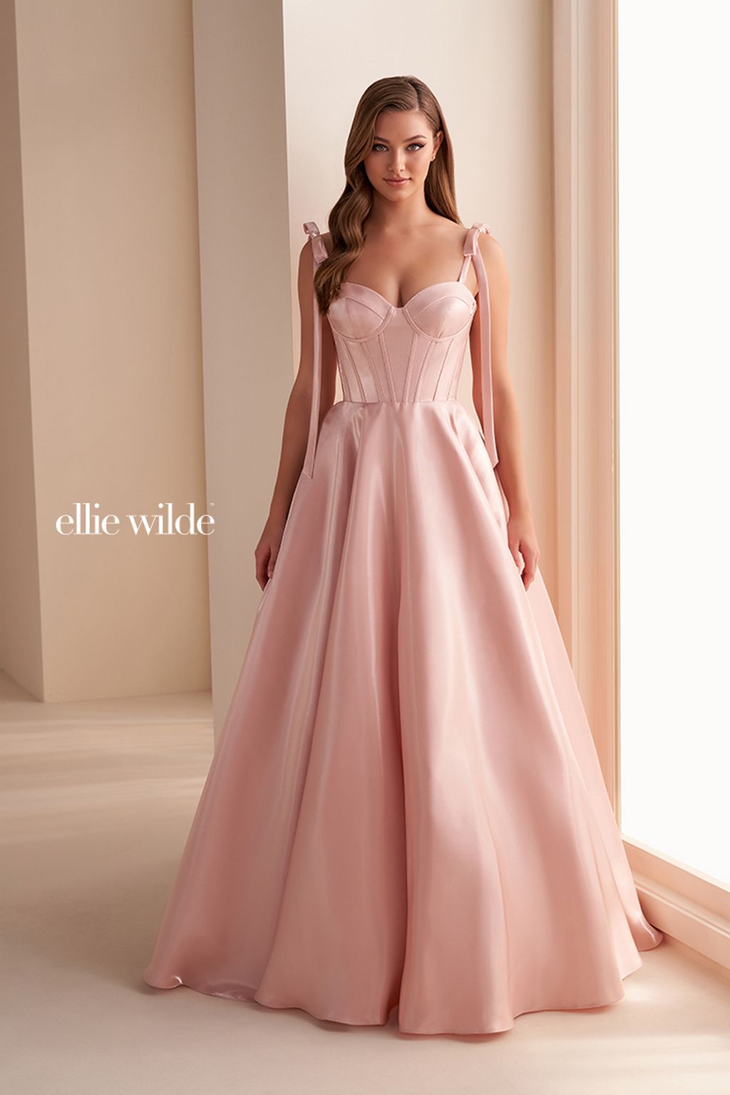 Prom Dresses Formal Long Ball Gown Corset Prom Dress Light Rose