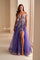 Prom Dresses A Line 3D Formal Long Corset Prom Dress Dark Purple/Multi