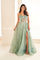 Prom Dresses A Line Long Formal Corset Prom Dress Sage/Multi
