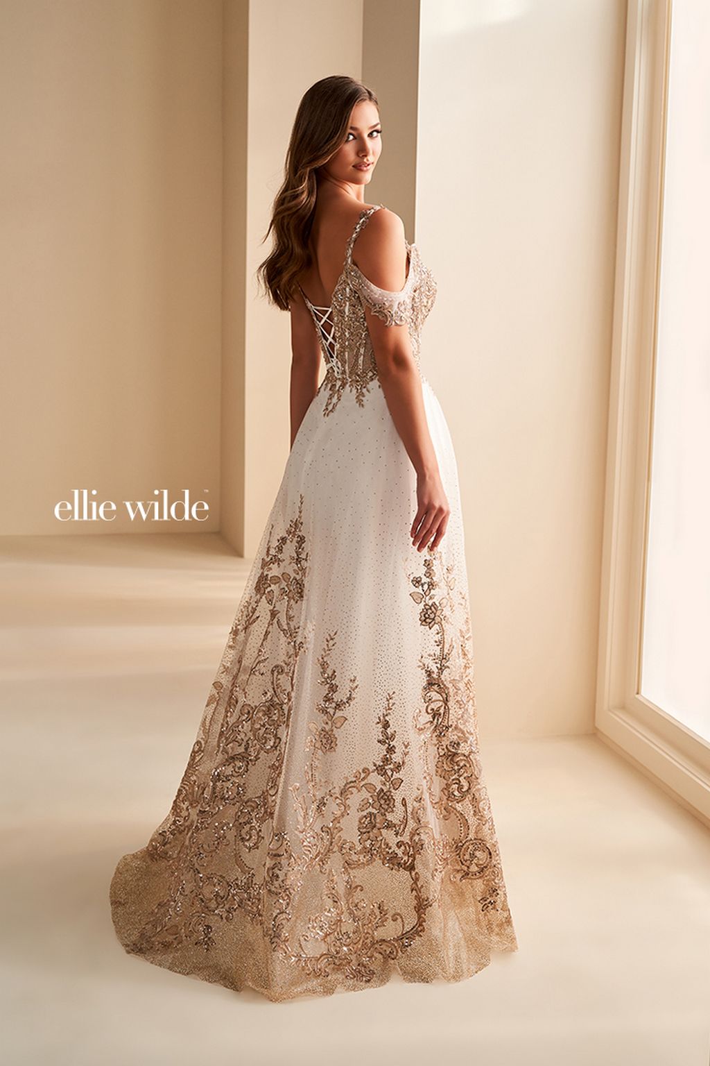 Ellie Wilde EW36220 Long Prom Dress Emerald / 00 Ellie Wilde EW36220 Long Prom Dress Emerald / 00
