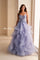 Prom Dresses Long Lace Ball Gown Formal Ruffled Beaded Prom Dress  Blue Haze