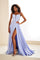 Prom Dresses A Line Long Slit Evening Formal Prom Dress Light Periwinkle