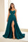 Prom Dresses A Line Long Slit Evening Formal Prom Dress Spruce
