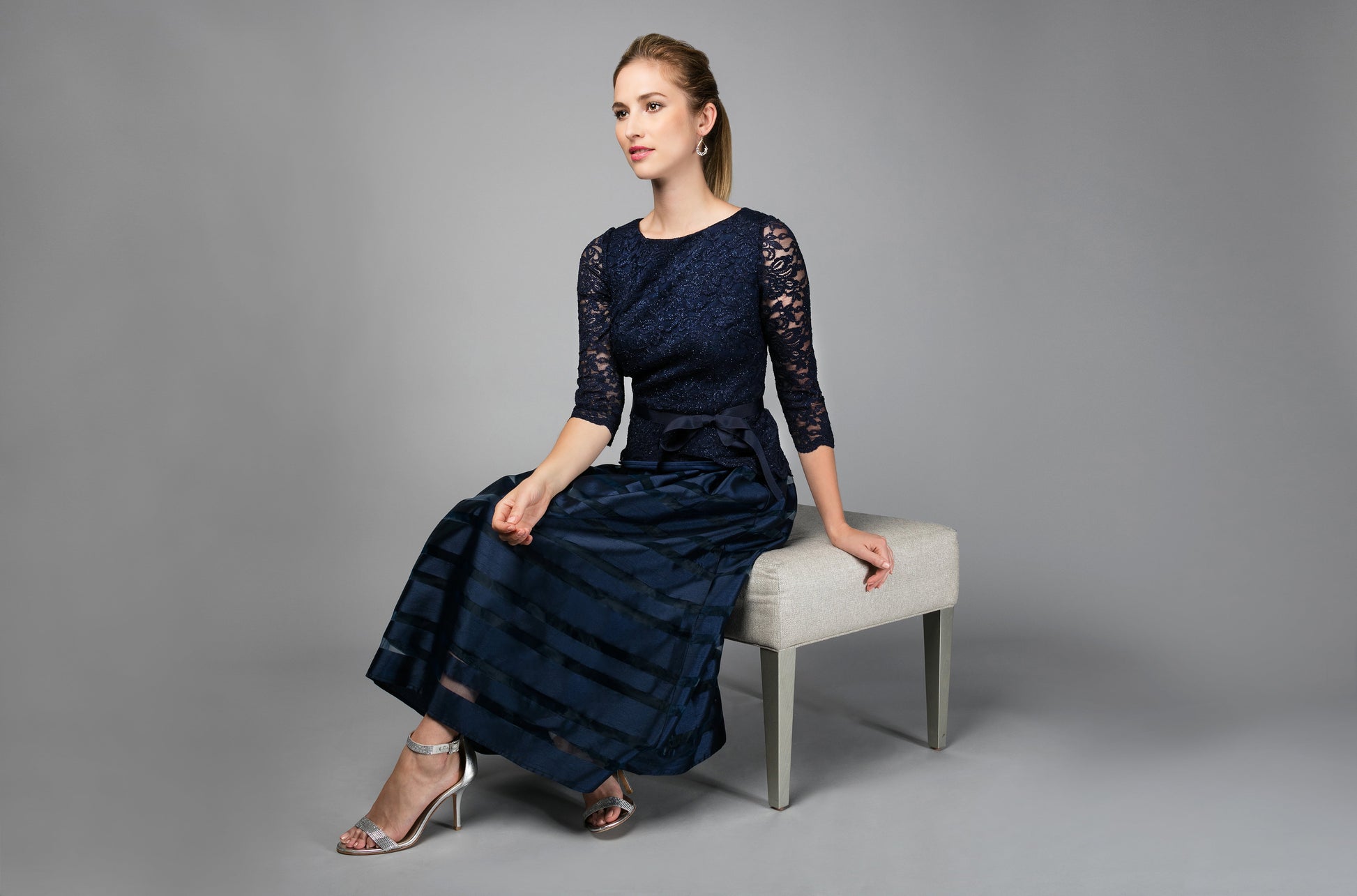 Alex Evenings 1121004 Short Lace Tea Length Mother of the Bride Dress