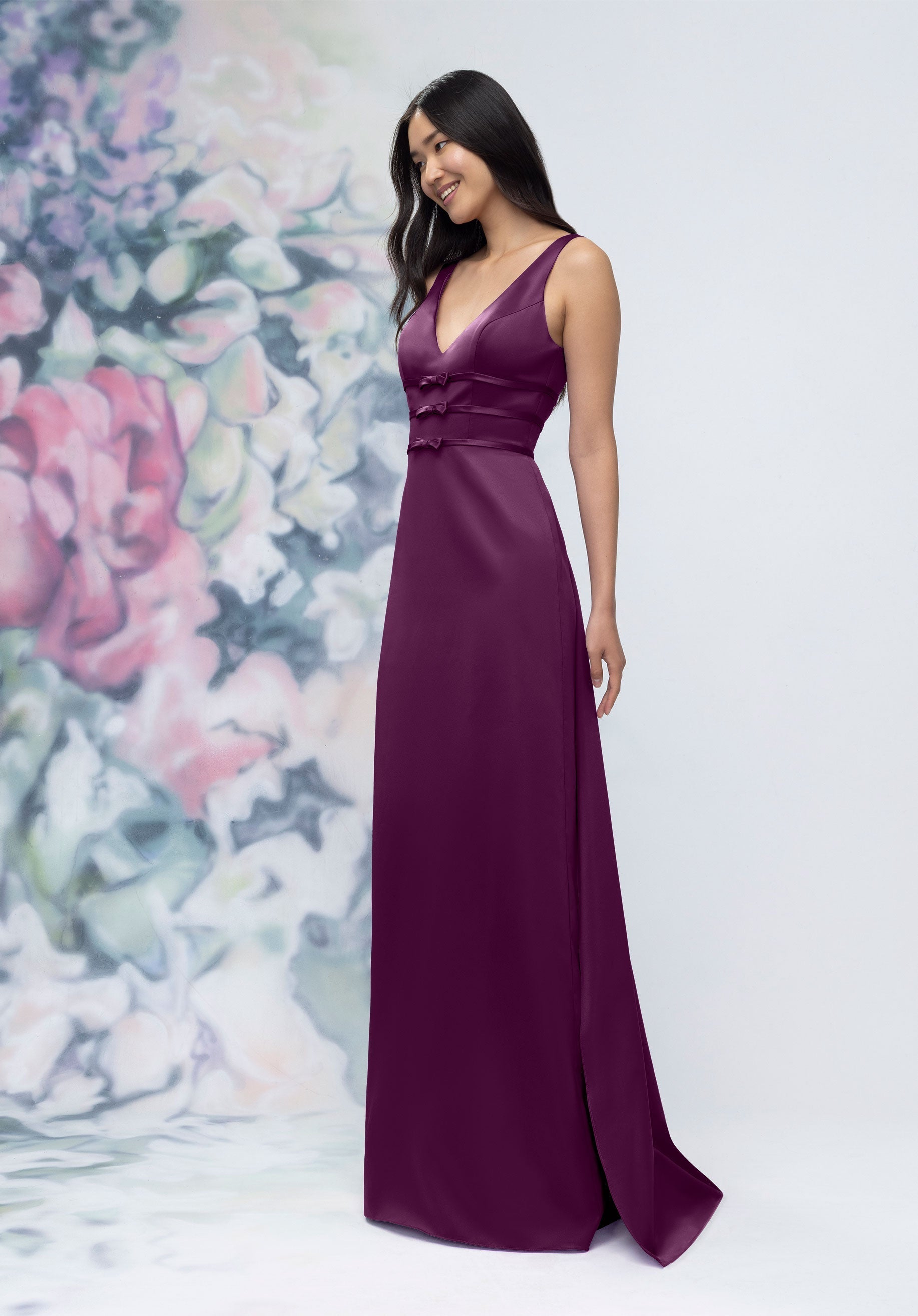 Formal Dresses Formal Slit Long Dress Eggplant-Satin-3030013-Train
