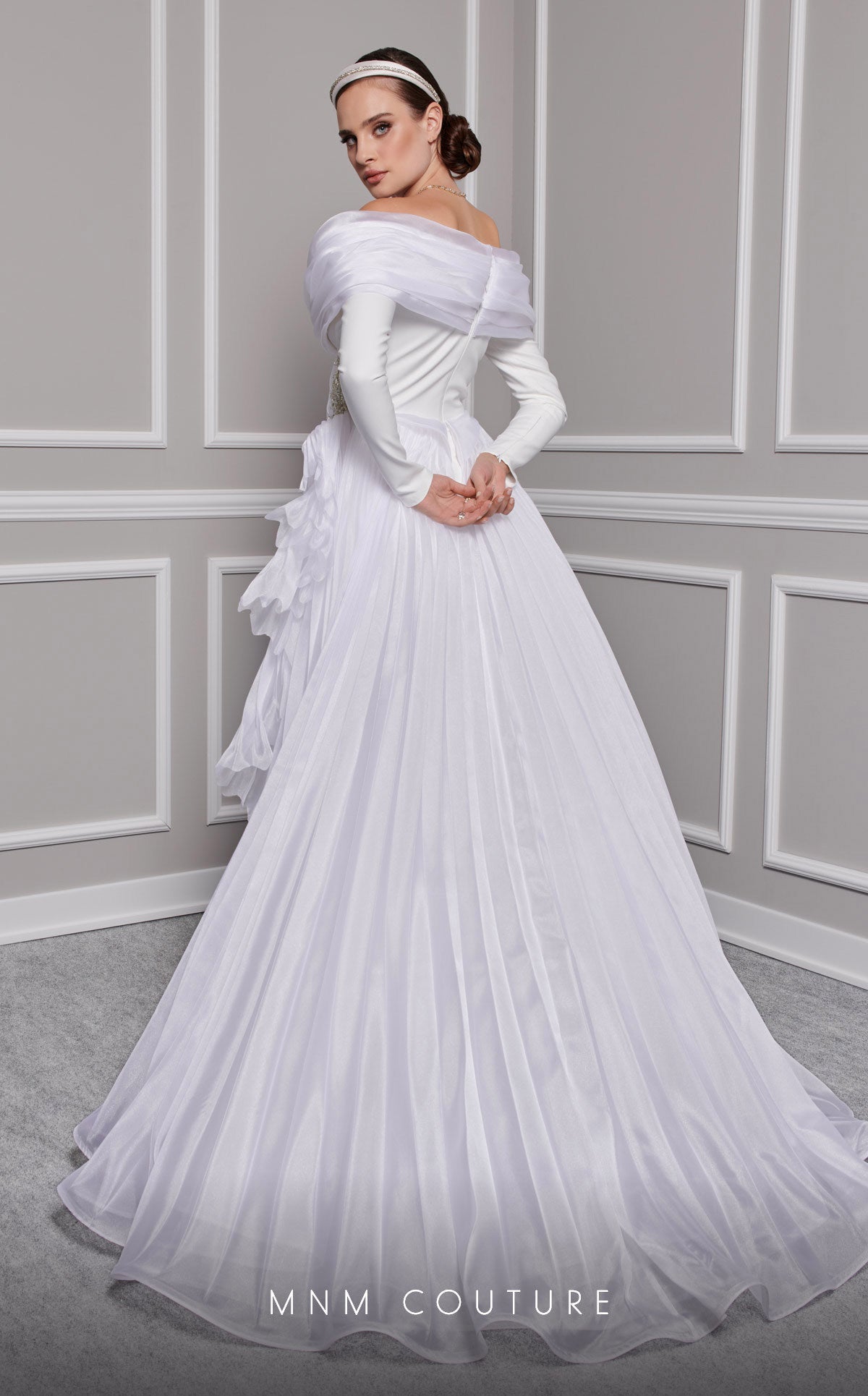 Off-the-Shoulder Floor-Length Tulle Formal Mermaid MNM Couture F02800