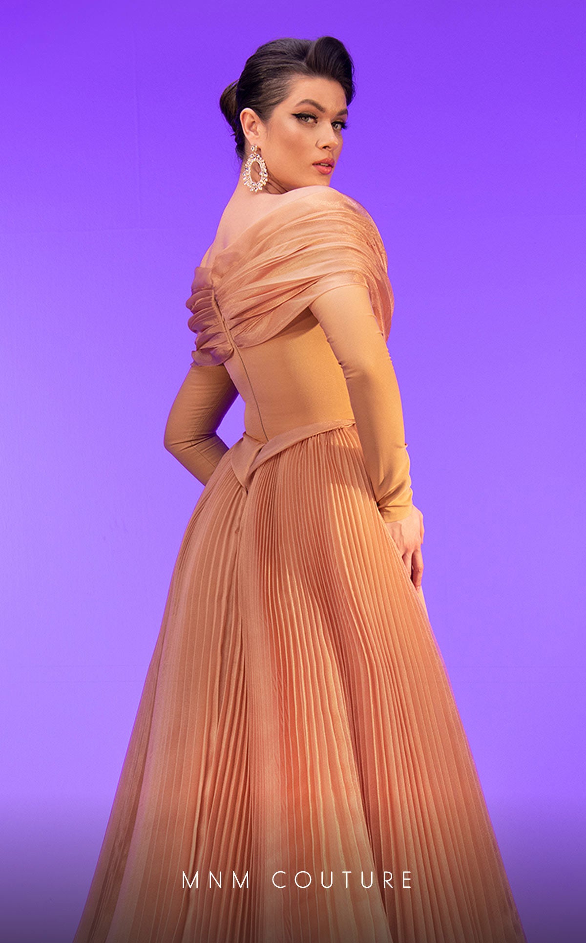Off-the-Shoulder Floor-Length Tulle Formal Mermaid MNM Couture F02800