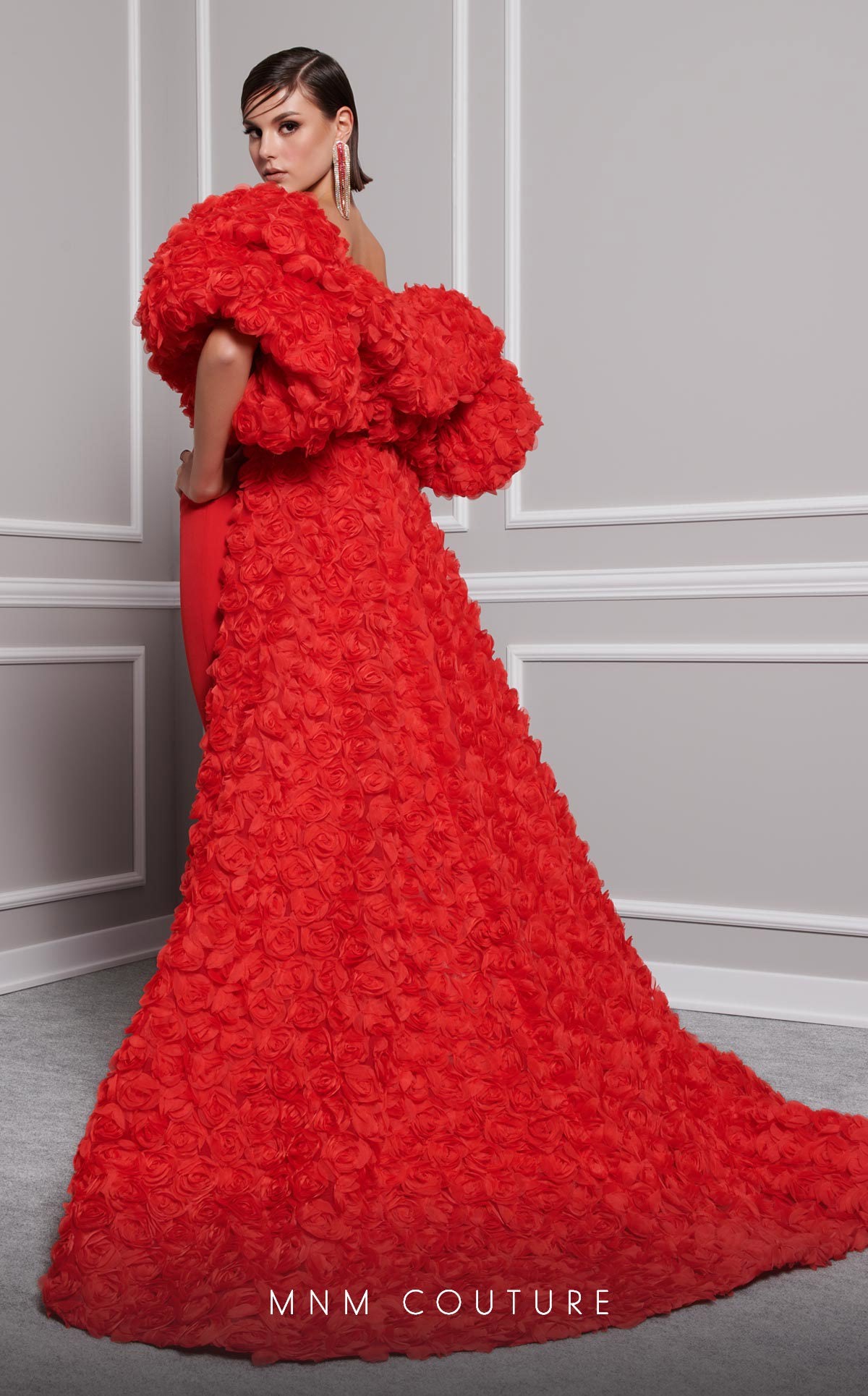 MNM Couture F02821 Mermaid Long Formal Evening Detachable Cape Prom Dress