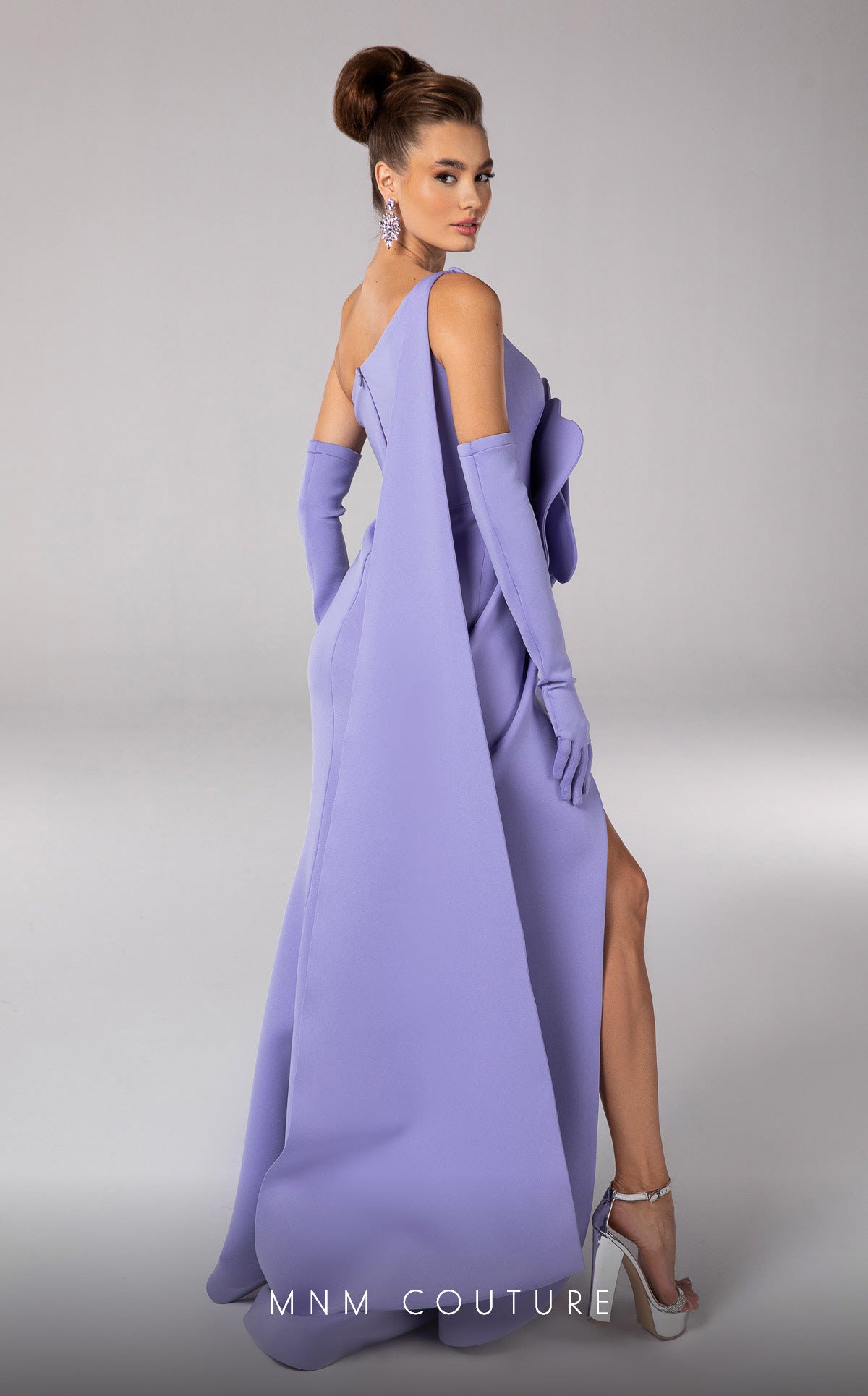MNM Couture F02826 Formal Long Mermaid Oversized Rosette Evening Dress