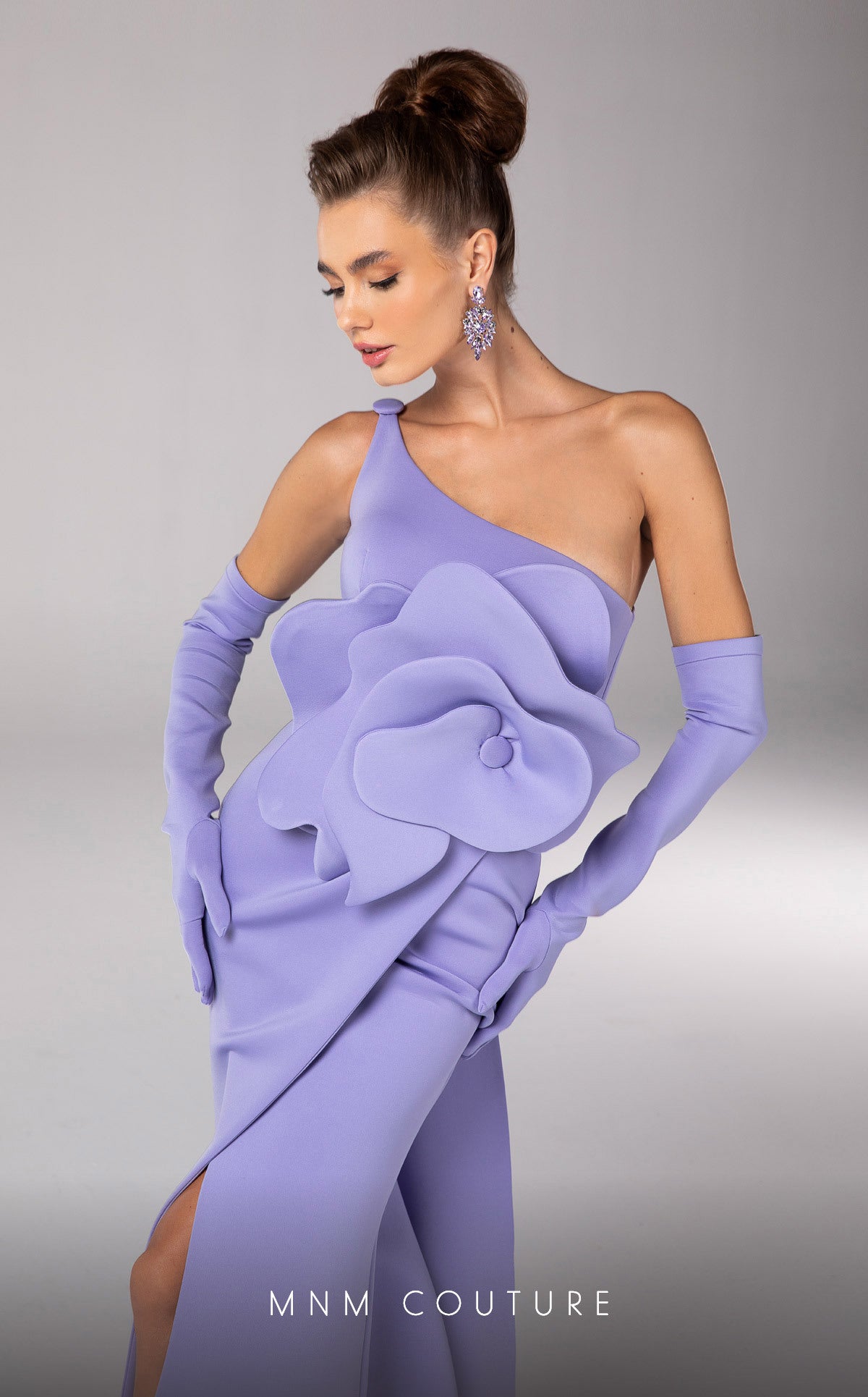 MNM Couture F02826 Formal Long Mermaid Oversized Rosette Evening Dress