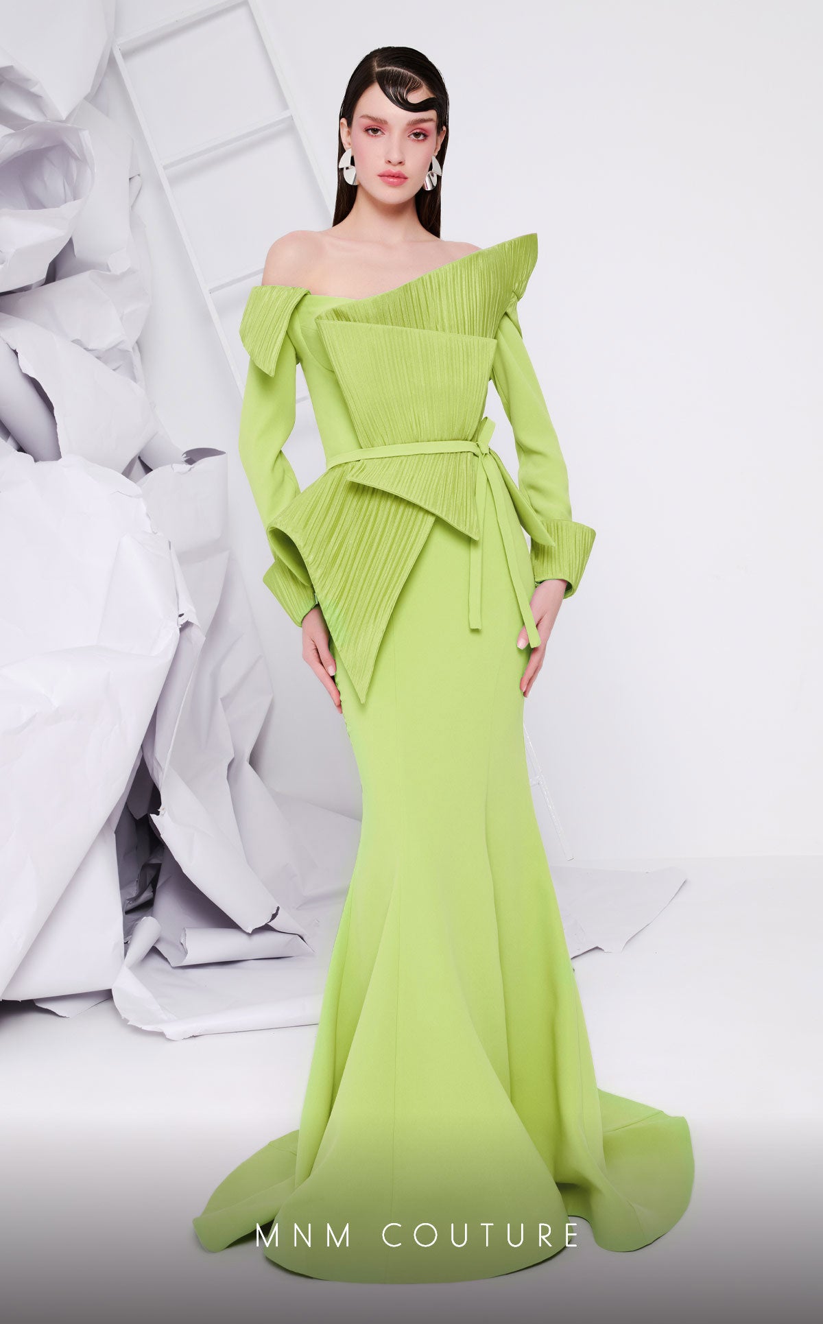 MNM Couture F02846 Long Mermaid Formal Peplum Evening Dress - Royal / 12 MNM Couture F02846 Long Mermaid Formal Peplum Evening Dress - Royal / 12