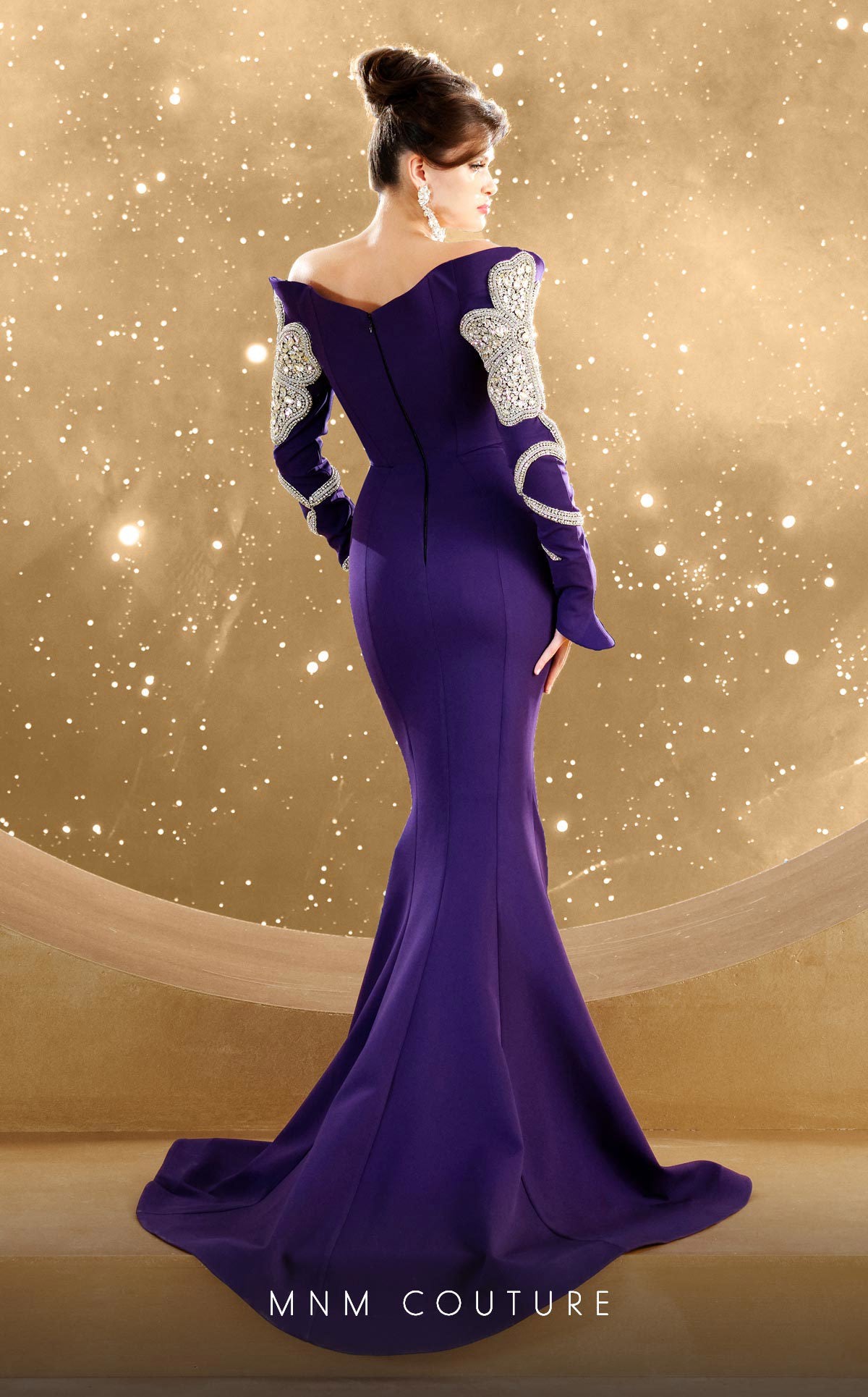 MNM Couture F02858 Mermaid Long Formal Beaded Evening Dress