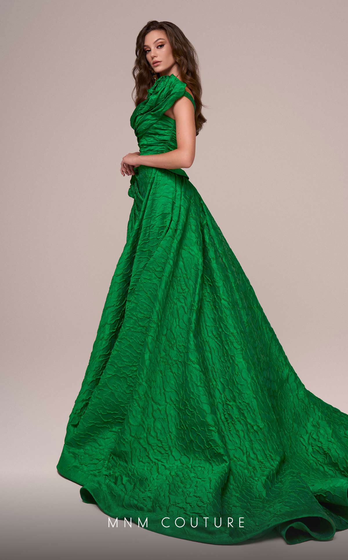 MNM Couture F02877 Long Formal Rosette Overskirt Evening Dress