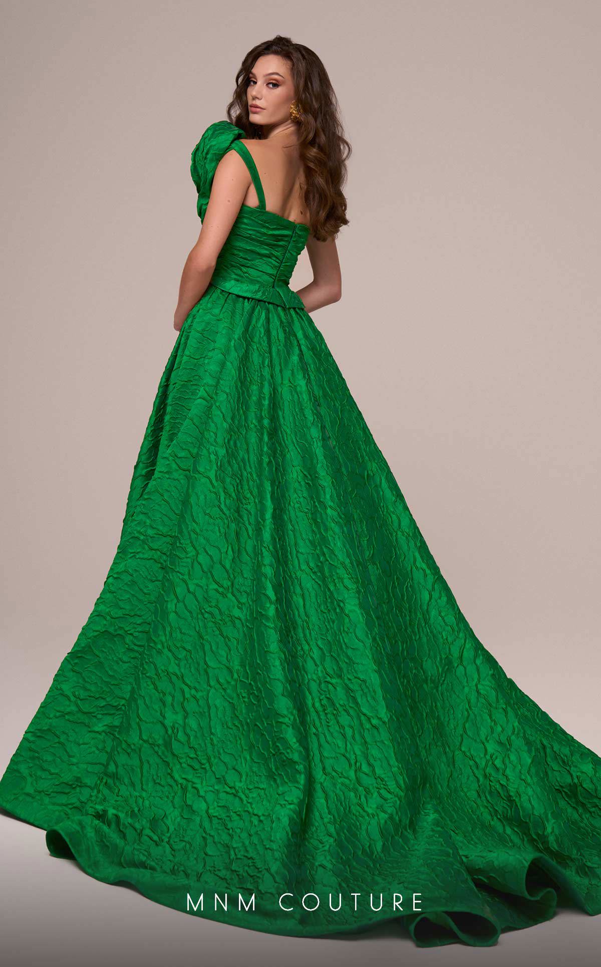 MNM Couture F02877 Long Formal Rosette Overskirt Evening Dress