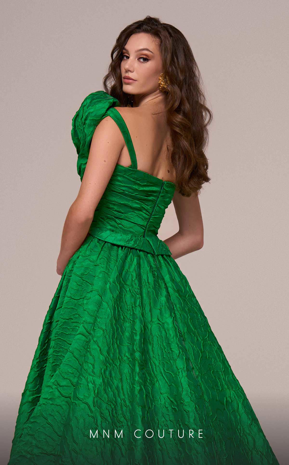 MNM Couture F02877 Long Formal Rosette Overskirt Evening Dress