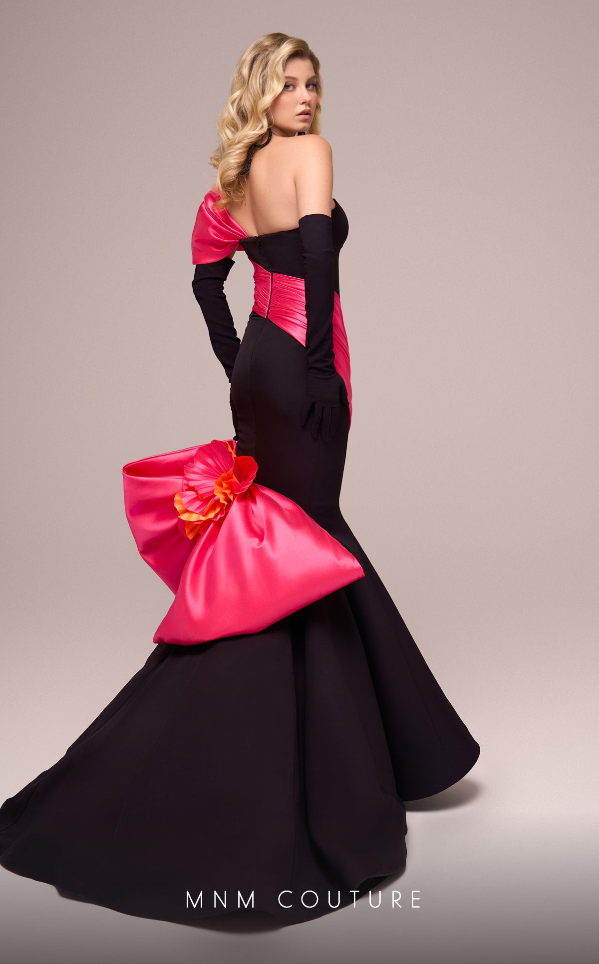 One-Shoulder Floor-Length Satin Formal Mermaid MNM Couture F02883