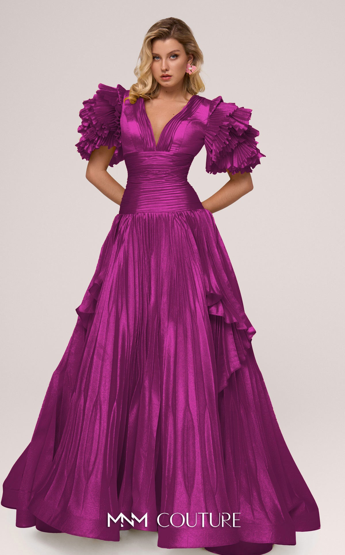 Mother of the Bride Dresses Ruffle A Line Pleated Mother of the Bride Dress Fuchsia