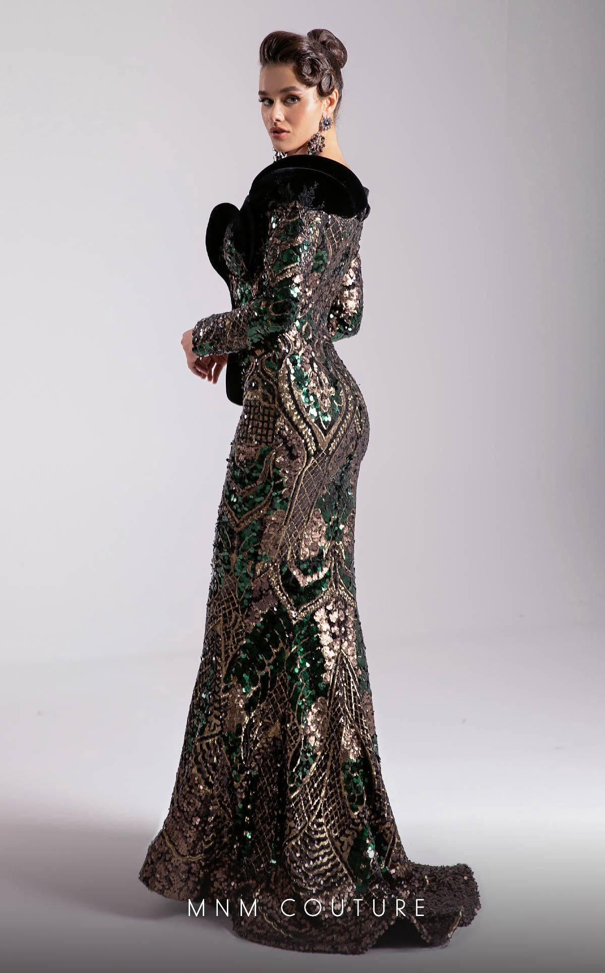 Prom Dresses Long Sequin Formal Prom Evening Dress MNM Couture F02896 Black