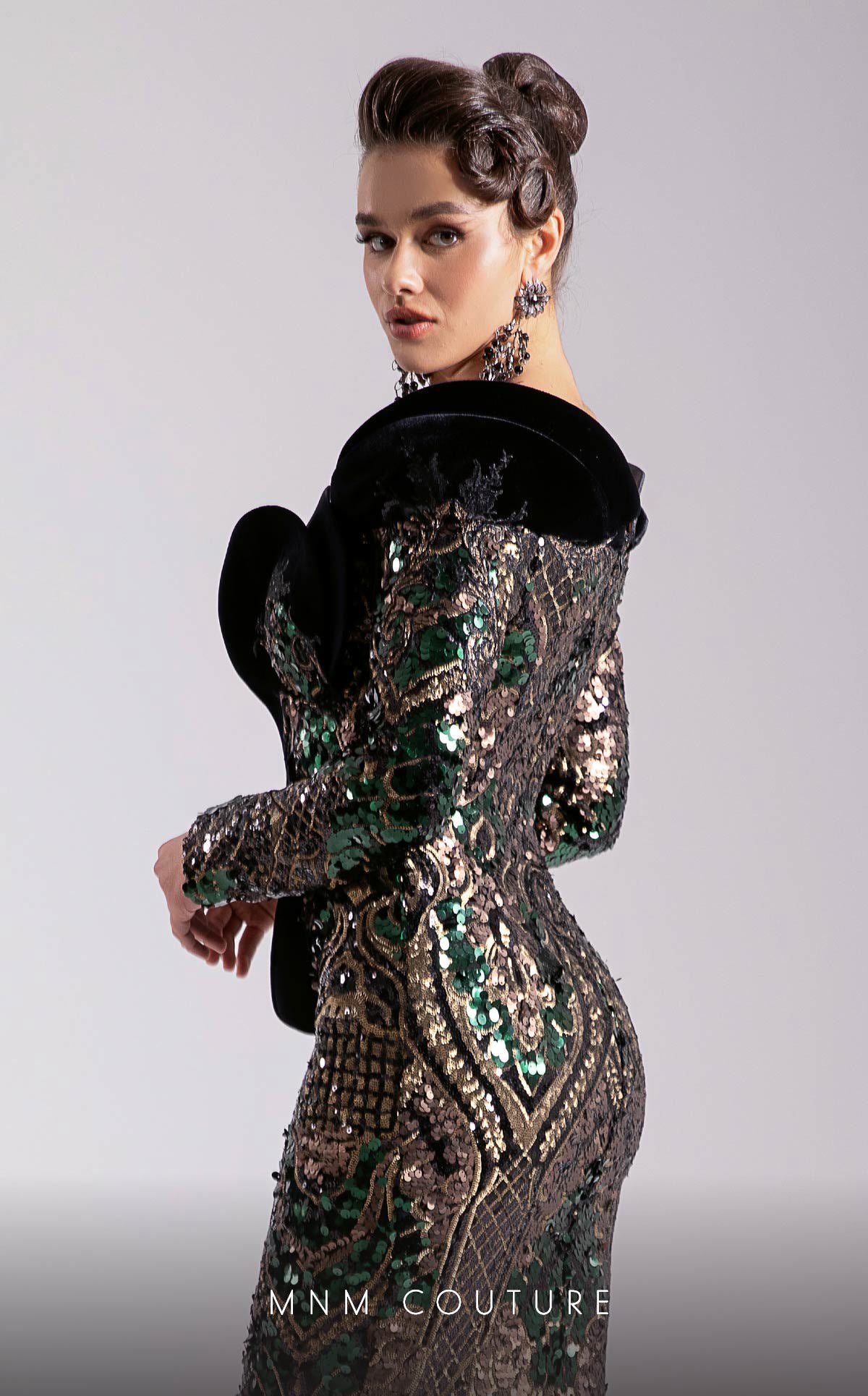 Prom Dresses Long Sequin Formal Prom Evening Dress MNM Couture F02896 Black