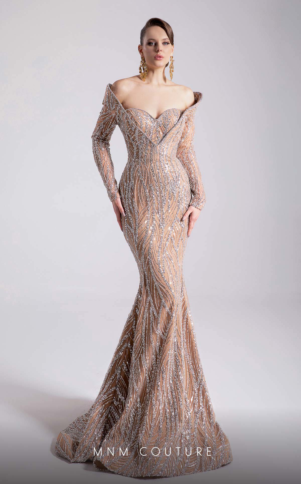 Formal Dresses Long Formal Prom Sequin Mermaid Dress MNM Couture F02900 Silver