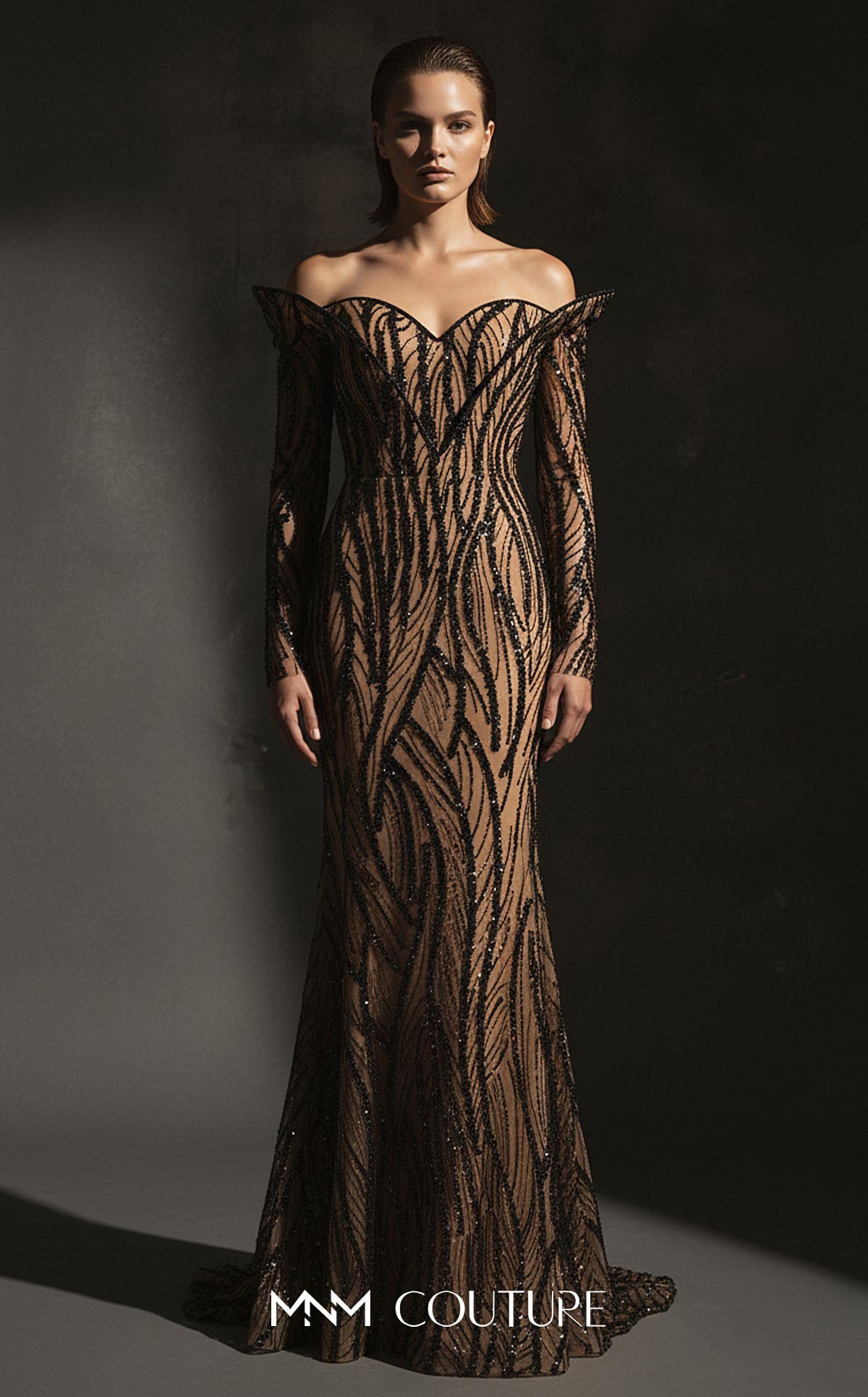 Formal Dresses Long Formal Prom Sequin Mermaid Dress MNM Couture F02900 Black