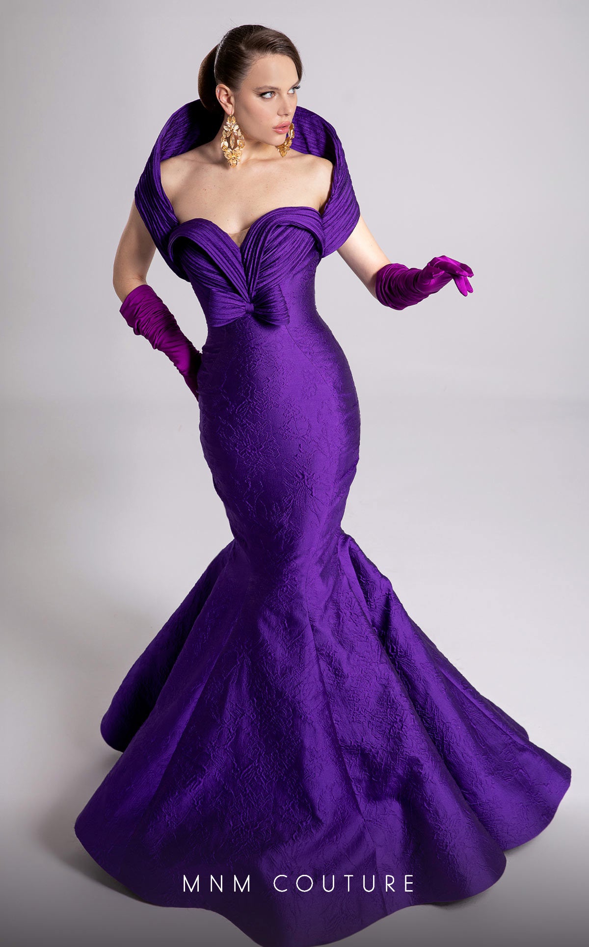 Prom Dresses Mermaid Pleated Formal Long Prom Dress Purple