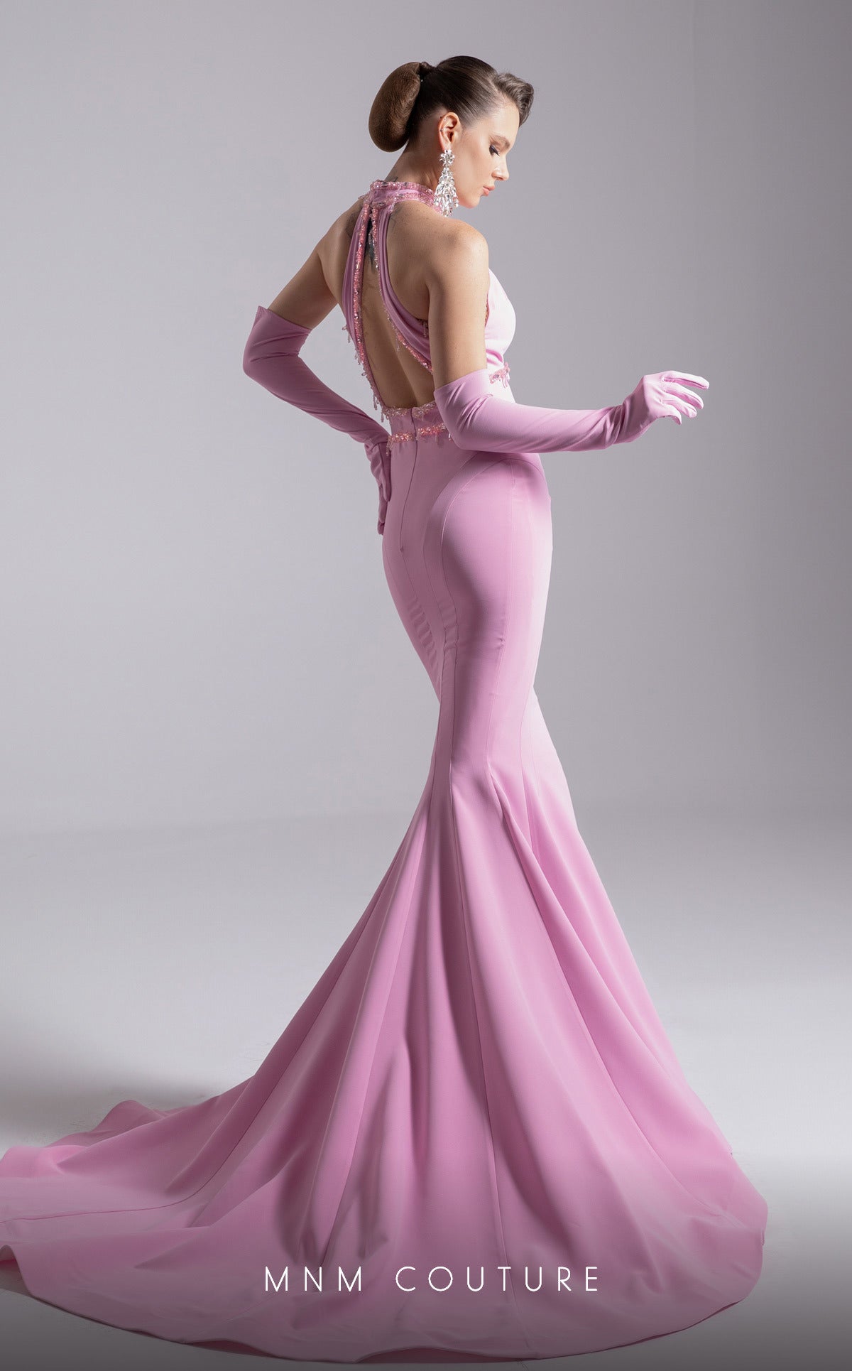 Prom Dresses Long Formal Mermaid Beaded Prom Dress MNM Couture F02903 Pink