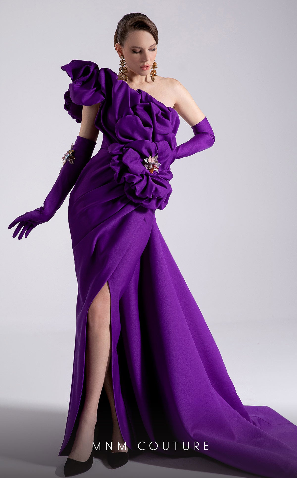 Prom Dresses Fitted Beaded Formal Long Prom Dress Purple