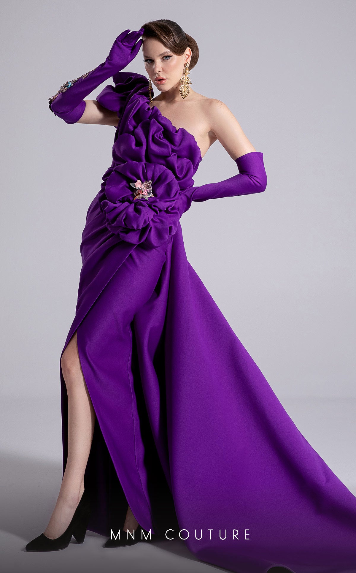 Prom Dresses Fitted Beaded Formal Long Prom Dress Purple