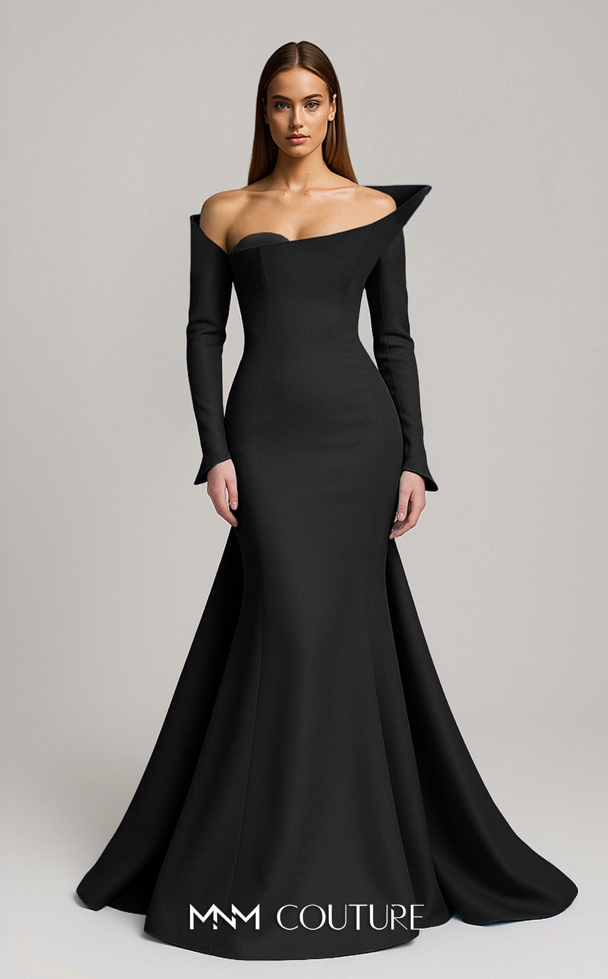Formal Dresses Fitted Long Formal Evening Dress MNM Couture F02910 Black