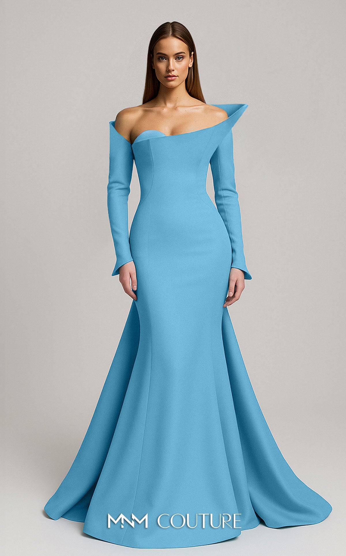 Formal Dresses Fitted Long Formal Evening Dress MNM Couture F02910 Turquoise
