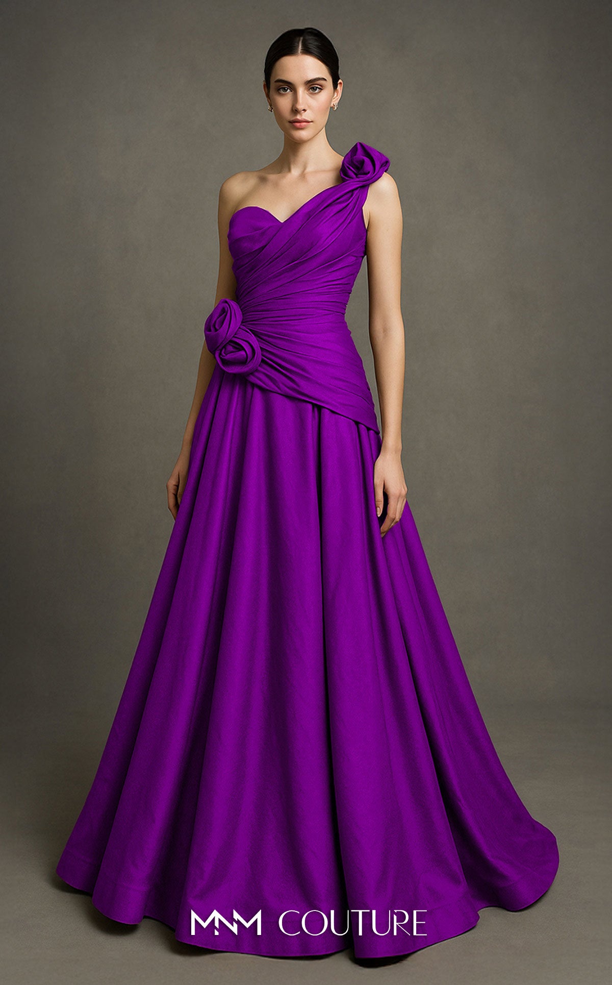 Formal Dresses A Line Floral Formal Long Prom Dress Purple
