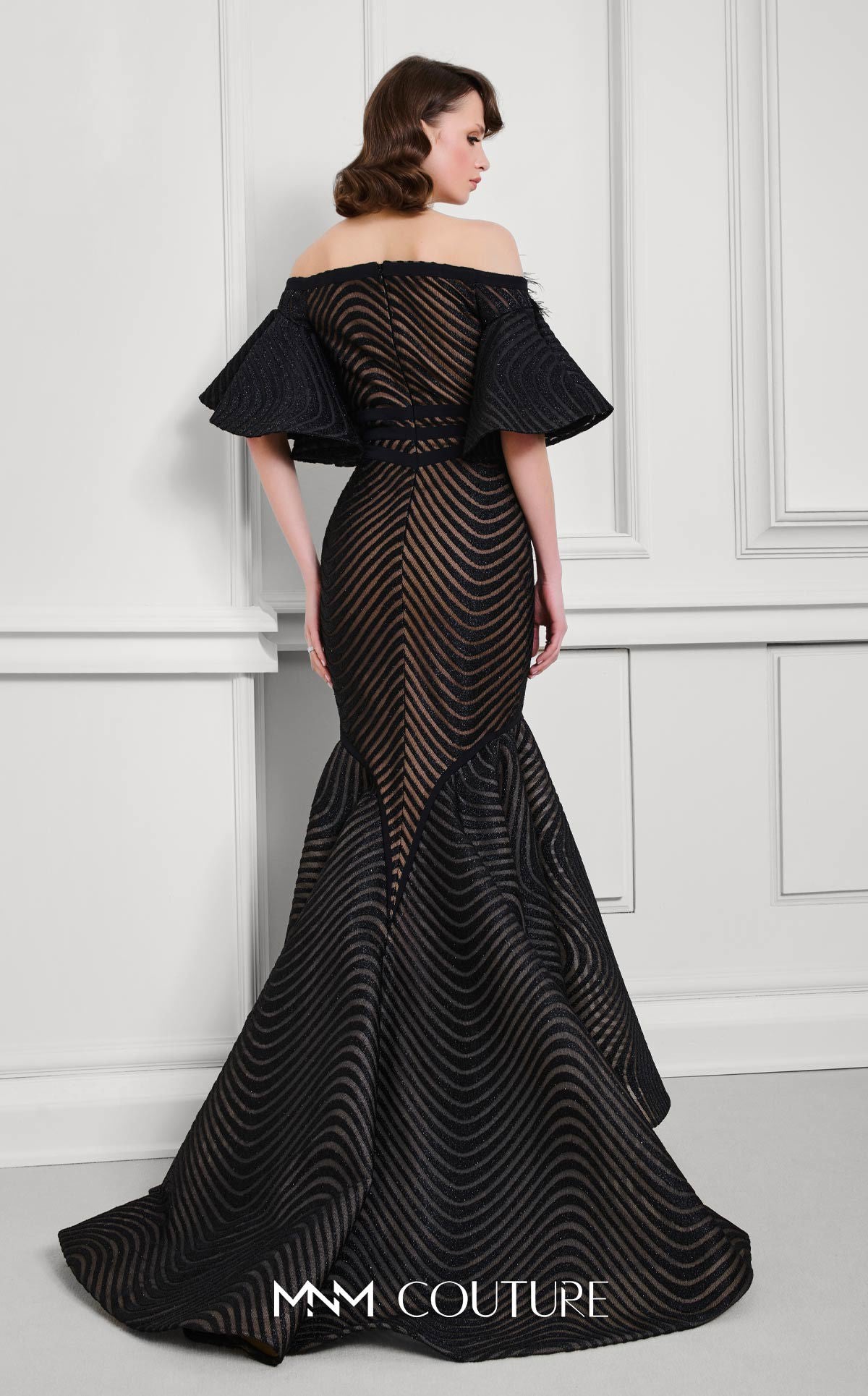 MNM Couture F02925 Mermaid Long Prom Formal Ruffle Dress
