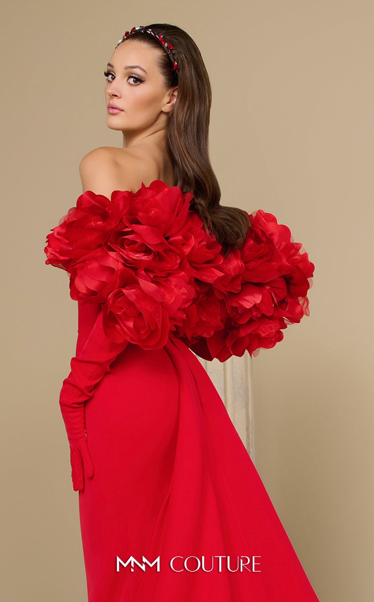 Formal Dresses Fitted Evening Long Formal Mother of the Bride Dress MNM Couture F02944 Red