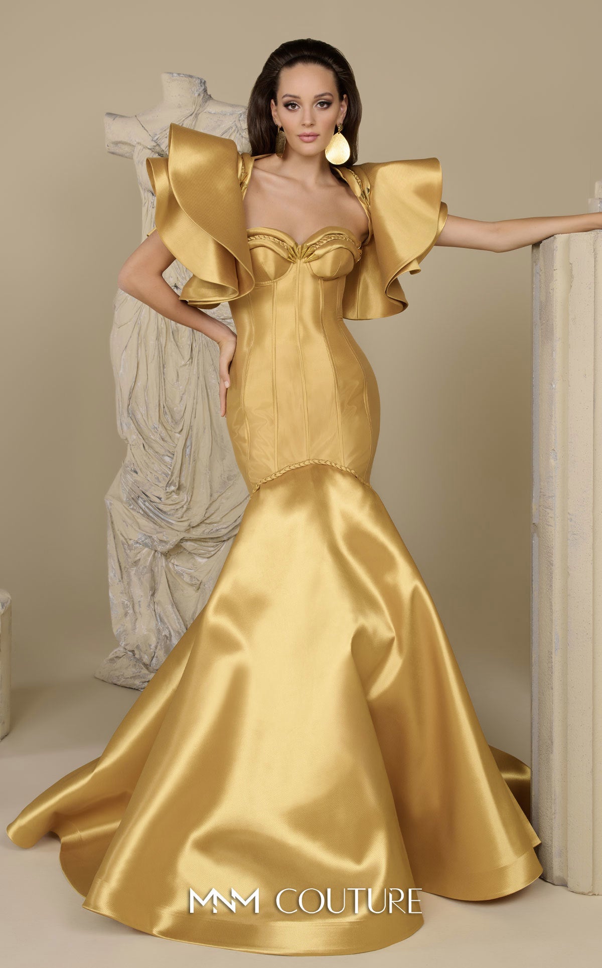 Sweetheart Floor-Length Satin Occasion Mermaid MNM Couture F02951